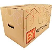 Los mejores  - BY BE YOURS Pack 10 Cajas Cartón Mudanza con asas - 43x30x25 cm - Cajas Mudanza Ultra Resistentes - Fabricadas en España